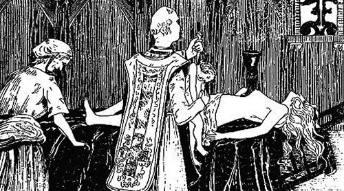 Marquise de Montespan au cours d'une messe noire