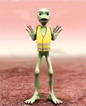 Alien en gilet jaune