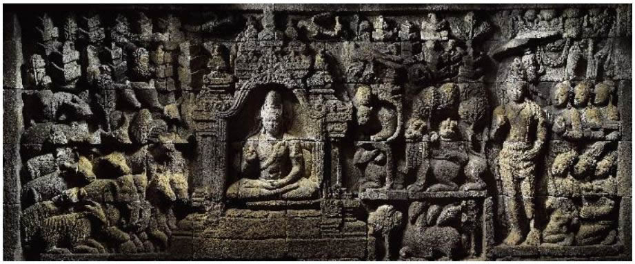 Intérieur du Temple de Borobudur