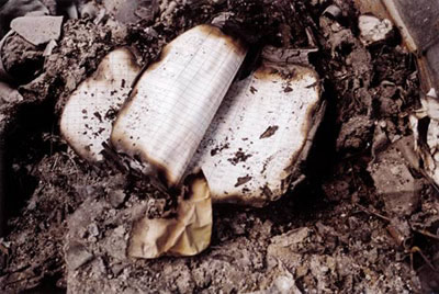 Carnet brûlé dans les décombres du World Trade Center