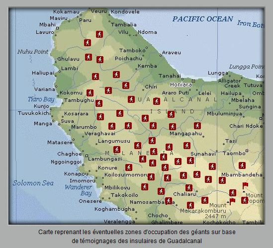 Carte des géants de Guadalcanal