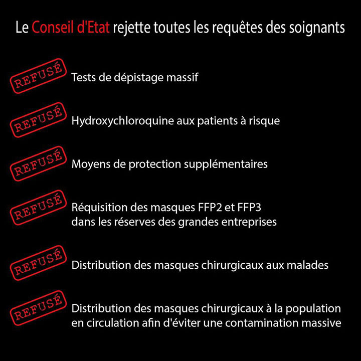 Rejet des demandes par le conseil d'État