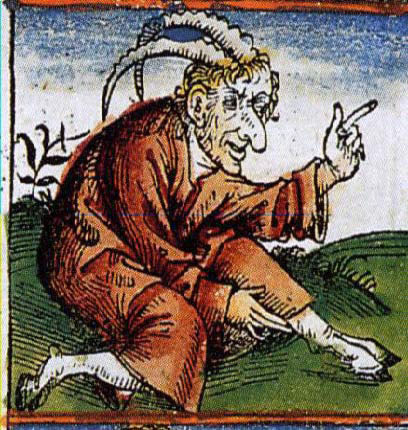 Démon avec cornes et pieds de bouc