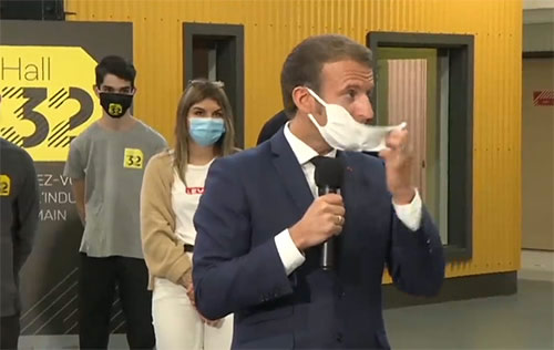 Empoisonnement de macron avec son masque