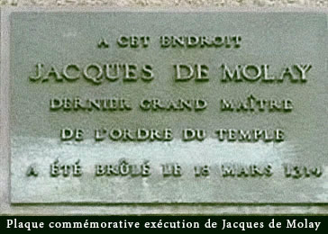 Plaque commémorative exécution de Jacques de Molay