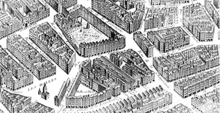 Carte historique Quartier des Halles