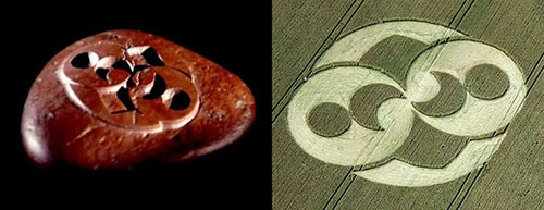 Comparaison de la Pierre de Roswell et d'un crop-circle de 1996