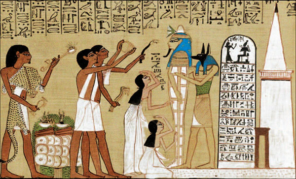 Scène du Livre des Morts - Papyrus de Hounefer 1280 ans avant JC