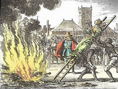 Anne Hendrinks conduite au bûcher à Amsterdam 1571