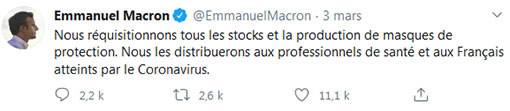 Tweet de macron du 3 mars