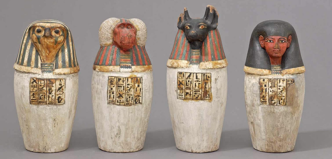 Vases canopes de Padiouf - Musée du Louvre